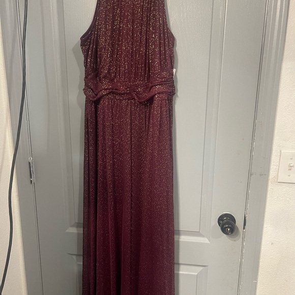 London times Burgundy Dress with Gold Dots - Picture 2 of 7